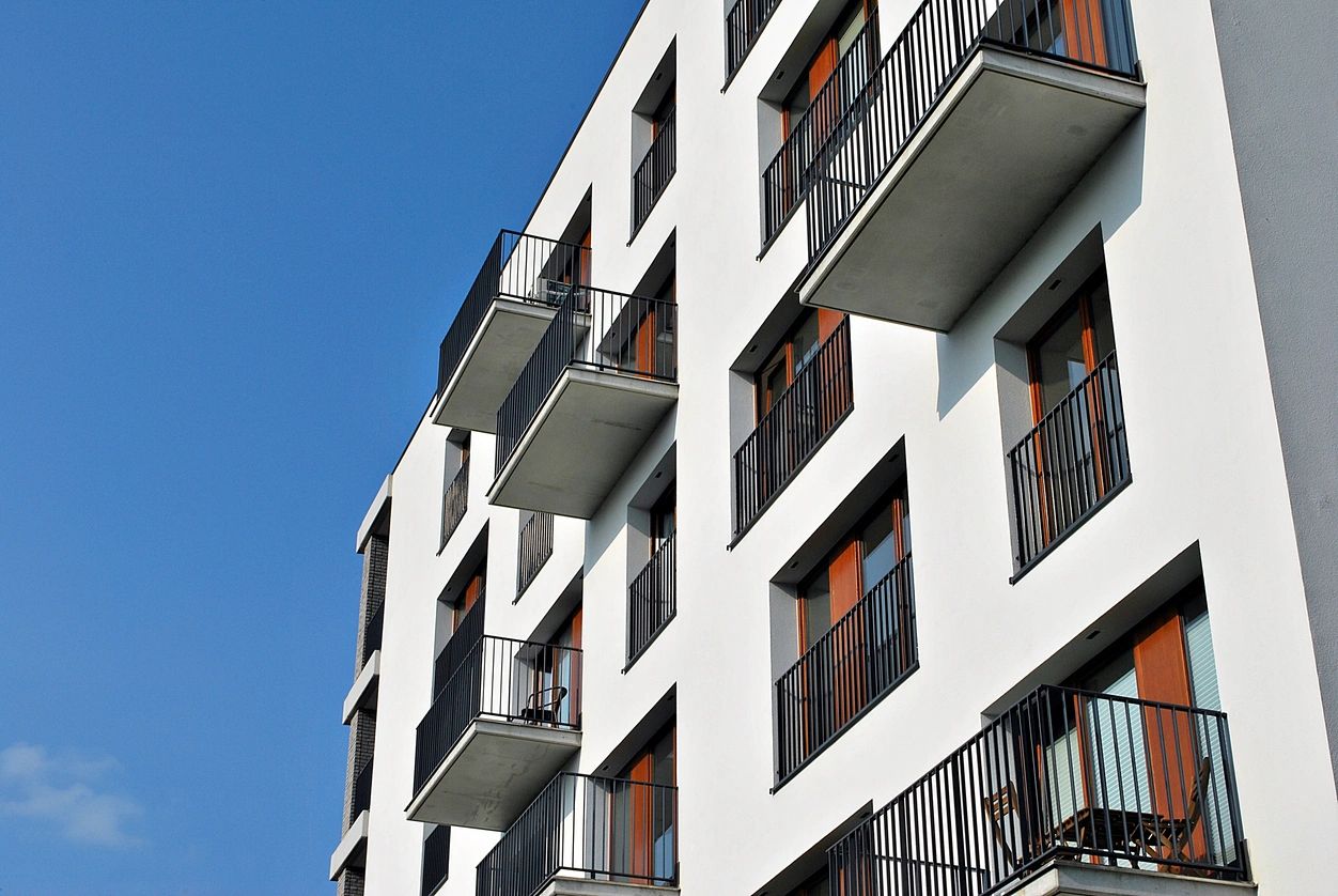 Residential building under blue sky